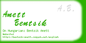 anett bentsik business card